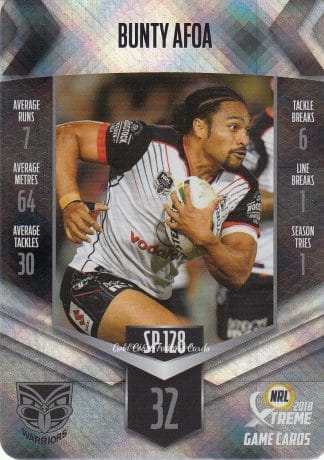 2018 NRL Xtreme Silver Parallels - SP128 Bunty Afoa Warriors