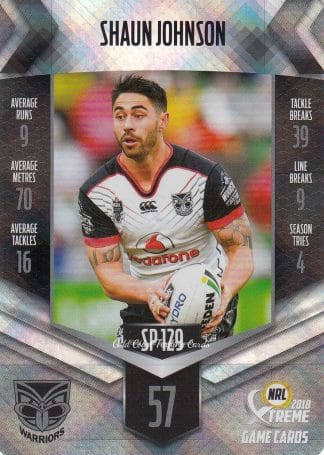 2018 NRL Xtreme Silver Parallels - SP129 Shaun Johnson Warriors