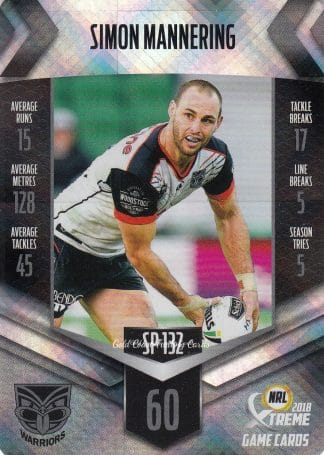2018 NRL Xtreme Silver Parallels - SP132 Simon Mannering Warriors