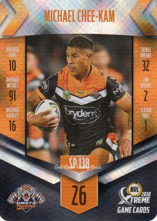 2018 NRL Xtreme Silver Parallels - SP138 Michael Chee-Kam Wests Tigers
