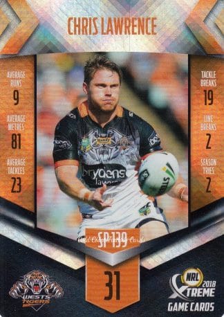 2018 NRL Xtreme Silver Parallels - SP139 Chris Lawrence Wests Tigers