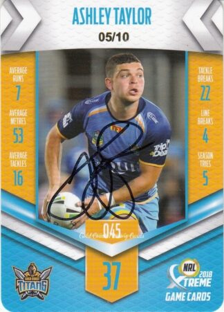 2018 NRL Xtreme Signature Case Card - SCC045 Ashley Taylor Gold Coast Titans