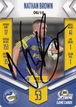 2018 NRL Xtreme Signature Case Card - SCC083 Nathan Brown Parramatta Eels
