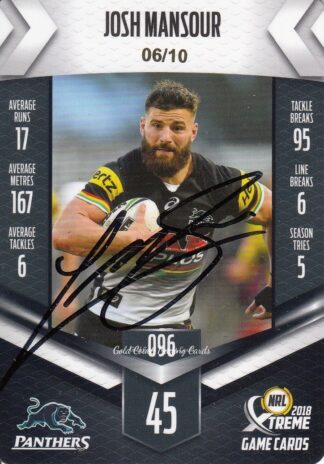 2018 NRL Xtreme Signature Case Card - SCC096 Josh Mansour Penrith Panthers