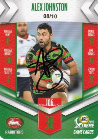 2018 NRL Xtreme Signature Case Card - SCC106 Alex Johnston South Sydney Rabbitohs