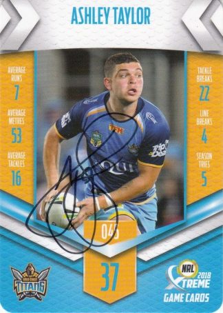 2018 NRL Xtreme Authentic Player Autograph - PA045 Ashley Taylor Gold Coast Titans
