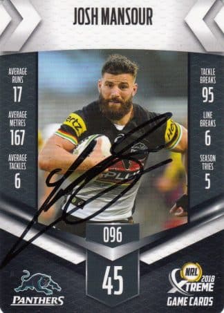 2018 NRL Xtreme Authentic Player Autograph - PA096 Josh Mansour Penrith Panthers