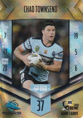 2018 NRL Xtreme Gold Parallel - GP08 Chad Townsend Cronulla Sharks