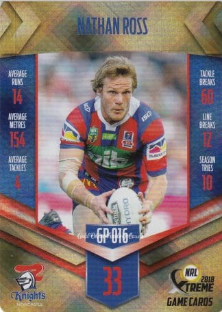 2018 NRL Xtreme Gold Parallel - GP16 Nathan Ross Newcastle Knights