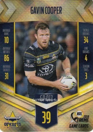 2018 NRL Xtreme Gold Parallel - GP17 Gavin Cooper North Qld Cowboys