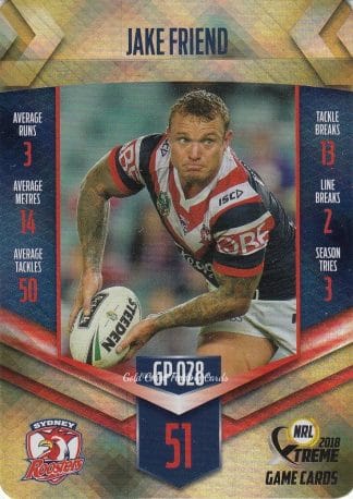 2018 NRL Xtreme Gold Parallel - GP28 Jake Friend Sydney Roosters