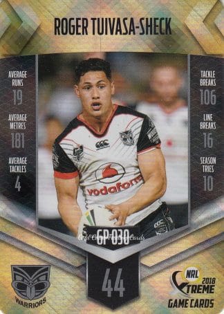 2018 NRL Xtreme Gold Parallel - GP30 Roger Tuivasa-Sheck Warriors