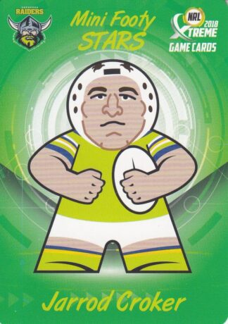 2018 NRL Xtreme Mini Footy Stars - MFS03 Jarrod Croker Canberra Raiders