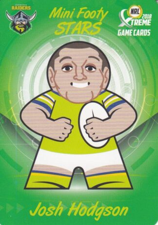 2018 NRL Xtreme Mini Footy Stars - MFS04 Josh Hodgson Canberra Raiders