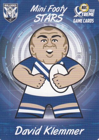 2018 NRL Xtreme Mini Footy Stars - MFS06 David Klemmer Canterbury Bulldogs