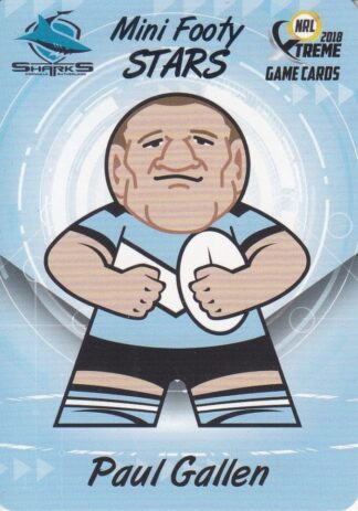 2018 NRL Xtreme Mini Footy Stars - MFS07 Paul Gallen Cronulla Sharks