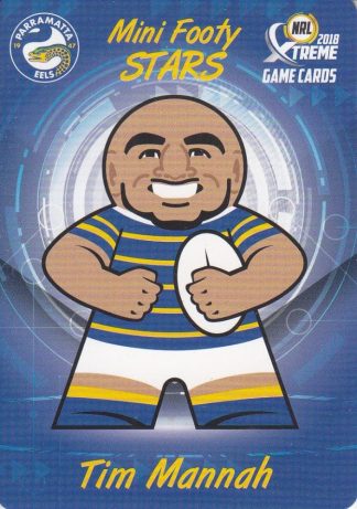 2018 NRL Xtreme Mini Footy Stars - MFS19 Tim Mannah Parramatta Eels