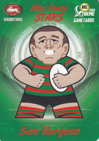 2018 NRL Xtreme Mini Footy Stars - MFS23 Sam Burgess South Sydney Rabbitohs