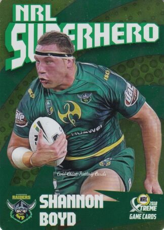2018 NRL Xtreme Superhero Parallel - PSH03 Shannon Boyd Canberra Raiders