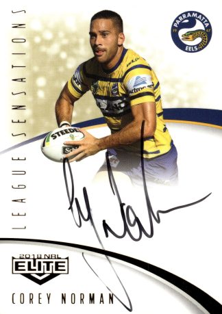 2018 NRL Elite League Sensations Signature - LS10 Corey Norman Parramatta Eels