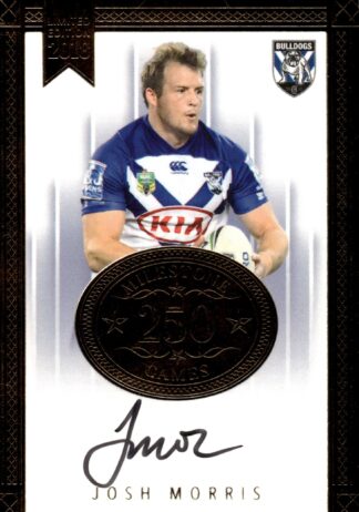 2018 NRL Milestones Card 03 - Josh Morris Canterbury Bulldogs