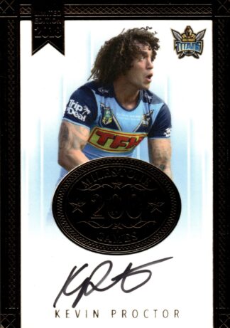 2018 NRL Milestones Card 05 - Kevin Proctor Gold Coast Titans