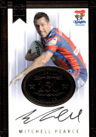 2018 NRL Milestones Card 08 - Mitchell Pearce Newcastle Knights