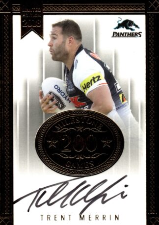 2018 NRL Milestones Card 11 - Trent Merrin Penrith Panthers