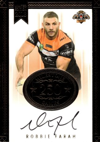 2018 NRL Milestones Card 16 - Robbie Farah Wests Tigers