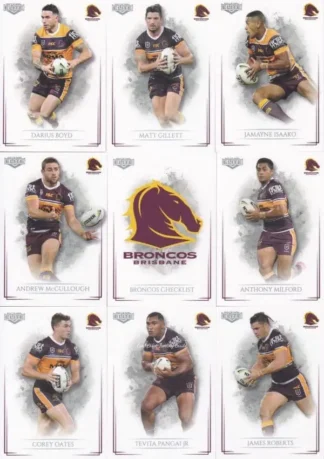 2019 NRL Elite Base Team Set - Brisbane Broncos