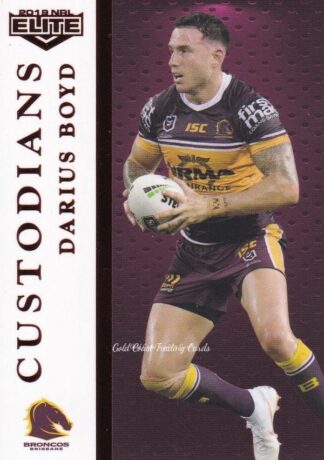 2019 NRL Elite Custodians - C01 Darius Boyd Brisbane Broncos