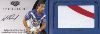2019 NRL Elite Spotlight Jersey Patch Signature - SLS1 Will Hopoate Canterbury Bulldogs