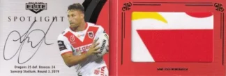 2019 NRL Elite Spotlight Jersey Patch Signature - SLS6 Tariq Sims St George Dragons