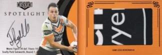 2019 NRL Elite Spotlight Jersey Patch Signature - SLS8 Josh Reynolds Wests Tigers