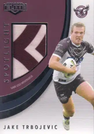 2019 NRL Elite Spotlight Jersey Patch - SLJ3 Jake Trbojevic Manly Sea Eagles