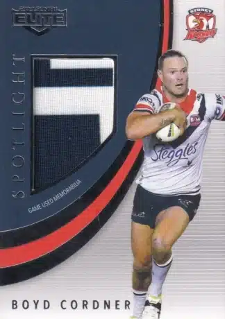 2019 NRL Elite Spotlight Jersey Patch - SLJ7 Boyd Cordner Sydney Roosters