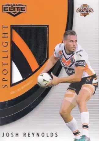 2019 NRL Elite Spotlight Jersey Patch - SLJ8 Josh Reynolds Wests Tigers