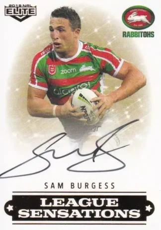 2019 NRL Elite League Sensations Signature - LS12 Sam Burgess South Sydney Rabbitohs