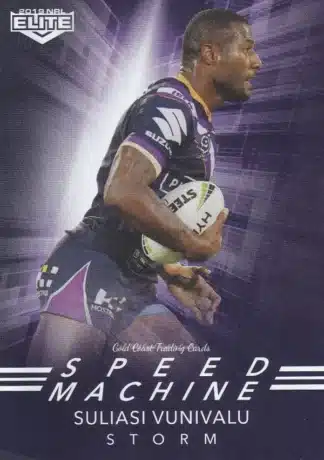 2019 NRL Elite Speed Machine - SM14 Suliasi Vunivalu Melbourne Storm
