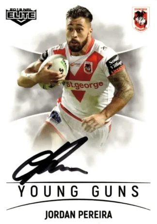2019 NRL Elite Young Guns Signature - YG13 Jordan Pereira St George Dragons