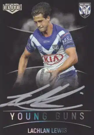 2019 NRL Elite Young Guns Black Signature - YGB03 Lachlan Lewis Canterbury Bulldogs