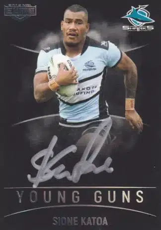 2019 NRL Elite Young Guns Black Signature - YGB04 Sione Katoa Cronulla Sharks