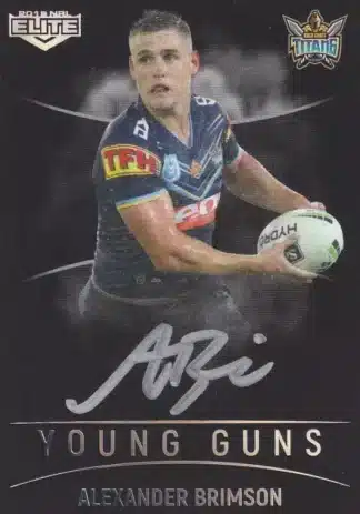 2019 NRL Elite Young Guns Black Signature - YGB05 Alexander Brimson Gold Coast Titans