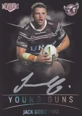 2019 NRL Elite Young Guns Black Signature - YGB06 Jack Gosiewski Manly Sea Eagles