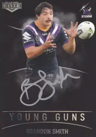 2019 NRL Elite Young Guns Black Signature - YGB07 Brandon Smith Melbourne Storm