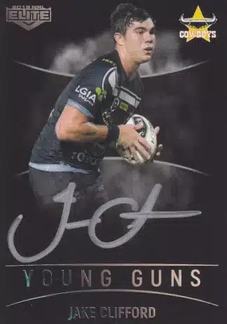 2019 NRL Elite Young Guns Black Signature - YGB09 Jake Clifford North Qld Cowboys