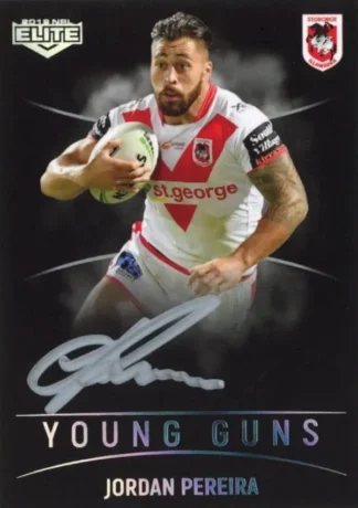 2019 NRL Elite Young Guns Black Signature - YGB13 Jordan Pereira St George Dragons