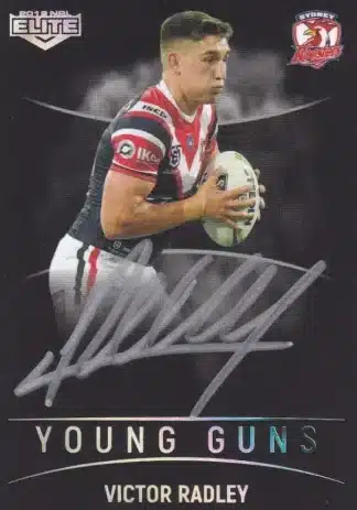 2019 NRL Elite Young Guns Black Signature - YGB14 Victor Radley Sydney Roosters