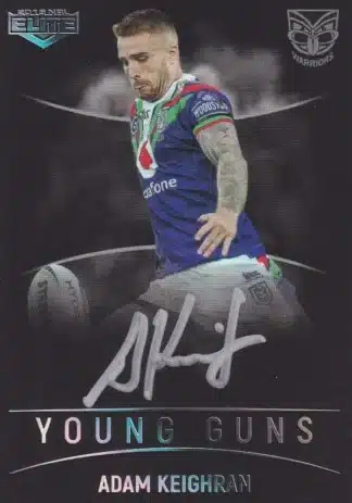 2019 NRL Elite Young Guns Black Signature - YGB15 Adam Keighran Warriors