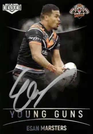 2019 NRL Elite Young Guns Black Signature - YGB16 Esan Marsters Wests Tigers
